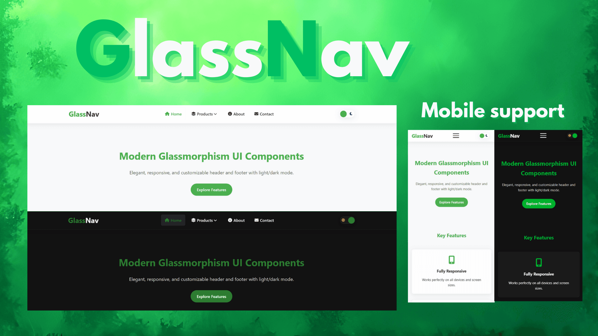 Glass Nav UI